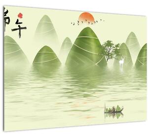Kép - Zöld-hegyi völgy (üvegen) (70x50 cm)