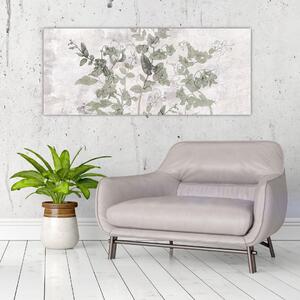 Kép - Növények vakolatban (120x50 cm)