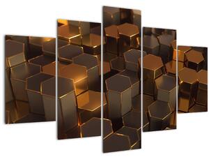 Kép - bronz hatszögek (150x105 cm)