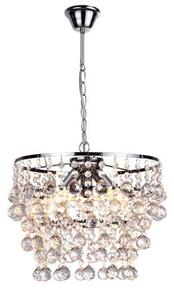 REALITY London crystal  Pendant lamp,chrome, Glass hanging beads. 1*E27 Max.40W,bulb excl. Dia:34cm. Total H:120cm  - REAL-327703-06