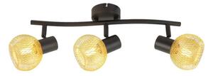 REALITY Loretto  Loretto black 3-ltsand black+Shade galvanized gold mattfor 3 x E14,max.40W bulb not incl.L:40cm shade D:9cm  - REAL-830703-30