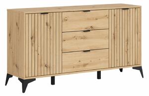 Komód Ludale 103, Laminált forgácslap, 83x150x41cm, Artisan tölgy