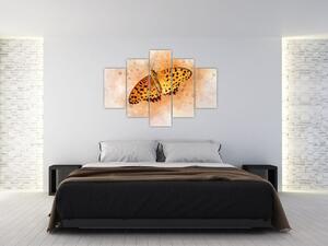 Kép - narancssárga pillangó, akvarell (150x105 cm)