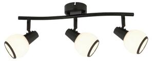 REALITY Loris  Spot lamp,sand black/white glass Dia:8cmcanopy Dia:8cm tube L:45cm3*E14,Max.40W,bulb excl. - REAL-817403-30