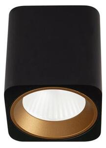 MaxLight C0212 LAMPA SUFITOWA TUB KWADRAT CZARNY + PIERŚCIEŃ OZDOBNY ZŁOTY RC0155/C0156 GOLD - MAX-C0212
