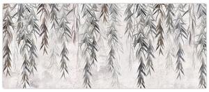 Kép - Fűzfa gallyak szürke vakolatban (120x50 cm)