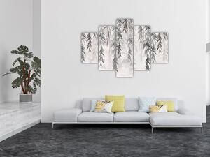 Kép - Fűzfa gallyak szürke vakolatban (150x105 cm)
