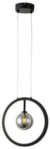 REALITY Omaha small size pendantsand black PVC+smokey glass LED 12W 4000K+1*G9 bulb not incl.size:W280*1200mm(glass Dia.100mm) - REAL-339501-30