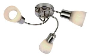 REALITY Gordon Ceiling lamp,Nickel matt with white alabaster glass3*E14,bulb excl. Dia.44cm H:16cm - REAL-619003-07