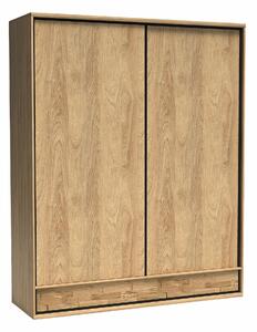 Gardróbszekrény Etrmoni 109, Laminált forgácslap, 221x177x59cm, Tölgy, Világos fa