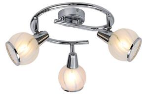 REALITY Megan  3lt G spot lamp,chrome3*E14 bulb excl.sand-blasting glass with clear wavelines+chrome metal ring onbottom,glass Dia:9cmtube Dia:25cm,ca