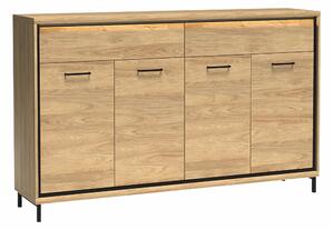 Komód Etrmoni 105, Laminált forgácslap, 101x177x41cm, Világos fa