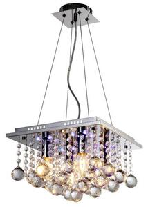 REALITY Escada Pendant lamp, chrome with RC. 4xE14 + 16 LED RGB. Dia: 32x32cm. Total H: 120cm. Hangings crystal glass - REAL-309304-06