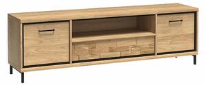 TV-állvány Etrmoni 111, Laminált forgácslap, 48x181x41cm, Világos fa, Tölgy