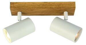 REALITY Quentin 2lt Spot Light-IP201.Voltage:230V ~ 50Hz2.Bulb:excl. 2x GU10 max. 35W3.Size:26*9*H16cm4.Color:sand white(incl.joint)+wooden finish5.Ma