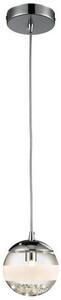 REALITY Dream Pendant lamp chrome Size:11*11*120cm 1xG9 33W bulb incl. Glass clear with matt stripe. Crystal deco - REAL-322801-06