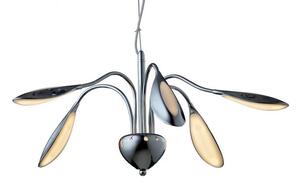 REALITY Paloma Pendant lamp, chrome LED 5x5,3W 5x370Lm 3000K. Dia:60cm. Total H:140cm. Shade white acrylic - REAL-126705-06