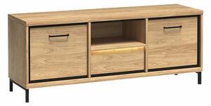 TV-állvány Etrmoni 112, Laminált forgácslap, 48x139x41cm, Világos fa