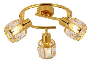 REALITY Crownie gold 3lt G spot lamp, shiny gold3*E14,bulb excl.crystal shade Dia:9.6cm H:7cmtube Dia:26cm canopy Dia:10cm - REAL-830933-03