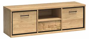 TV-állvány Etrmoni 112, Laminált forgácslap, 48x139x41cm, Világos fa, Tölgy