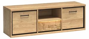 TV-állvány Etrmoni 112, Laminált forgácslap, 48x139x41cm, Világos fa, Tölgy