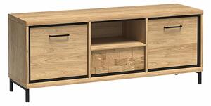 TV-állvány Etrmoni 112, Laminált forgácslap, 48x139x41cm, Tölgy, Világos fa