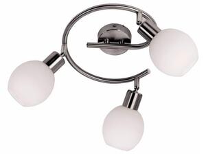 REALITY Cortez  Spot lamp, satin nickel 3*E14 max 40W, bulb excl. canopy Dia:8cm glass Dia:10cm tota Dial:25cm - REAL-807693-07