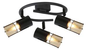 REALITY Scottie Spot seire 3-ltmetal blackglass amberfor 3 x E14, max. 40W - REAL-835633-02