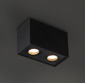 MaxLight C0089 LAMPA SUFITOWA BASIC SQUARE CZARNA PODWÓJNA - MAX-C0089