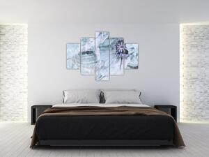 Kép - Virágos freskó téglafalon (150x105 cm)