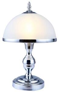 REALITY Lindgard  Table lamp, chrome, shade with chrome metalring Dia:20cm H:10cm1*E14 Max 40W bulb excl.W:20cm H:32cm - REAL-508701-06