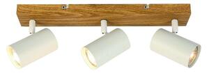 REALITY Quentin 3lt Spot Light-IP201.Voltage:230V ~ 50Hz2.Bulb:excl. 3x GU10 max. 35W3.Size:44*9*H16cm4.Color:sand white(incl.joint)+wooden finish5.Ma