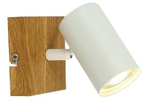 REALITY Quentin 1lt Spot Light-IP201.Voltage:230V ~ 50Hz2.Bulb:excl. 1x GU10 max. 35W3.Size:12*9*H16cm4.Color:sand white(incl.joint)+wooden finish5.Ma