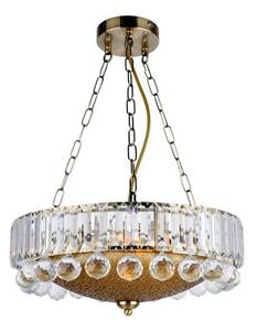 REALITY Irsina 3LT Pendant lamp 40*40cm H90cm Metal: antique brass Shade glass, deco balls acrylic3xE27 60W bulb excl. - REAL-323003-04