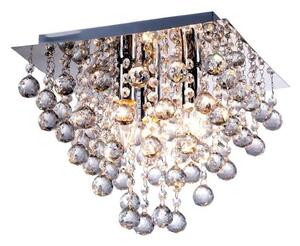 REALITY Lancaster crystal  Ceiling lamp, chrome Crystal hanging beads 3*E14 Max 40W, bulb excl. Dia:32x32cm H:27cm  - REAL-627803-06
