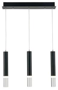REALITY Gwen Pendant lamp 3*5W LED 350lm natural blackchrom metal/acryliccanopy:450*90*40mm lamp H:290mm Dia.38mmtotal H:350-1000mm - REAL-330503-02