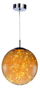 REALITY Universe Pendant lamp LED Size:30*30*120cm 1x18W 1440Lm 3000K. Shade in Glass amber - REAL-324901-22