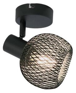 REALITY Loretto Loretto black 1-ltall metal parts in black,Shade Black,for 1 x E14,max.40W bulb not incl.L:10cm shade D:9cm - REAL-830701-02