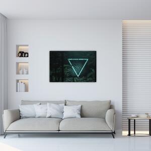 Kép - Neon háromszög a dzsungelben (90x60 cm)