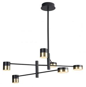 MaxLight P0405 LAMPA WISZĄCA PUMA LED 6x 7W BK/GD - MAX-P0405