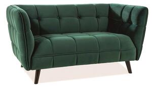 Kétszemélyes kanapé zöld bársony/wenge CASTELLO 2 VELVET