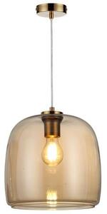 REALITY Enola ChandelierE27X1 MAX40WIron+glassD25CM canopy and cup gold mat - REAL-334301-22