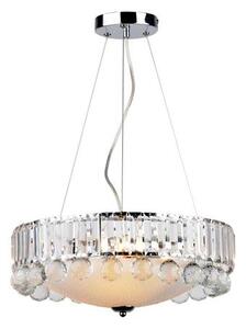 REALITY Irsina 3LT Pendant lamp 40*40cm H90cm Metal: chrome Shade glass, deco balls acrylic3xE27 60W bulb excl. - REAL-323003-06