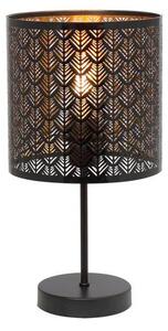 REALITY Tuluza 1lt table lamp with round base matt blacksize:Dia.16*H32cmfabric shade black with golden inside,Dia.16*14cm1*E14 max. 40W bulb not incl