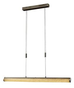 REALITY Sonox Pendant lamp, satin nickel LED touch dimmable. 1x36W 3240Lm 3000K. L:120cm.l H:90-160cm. Shade white acrylic with diamond effect - REAL-