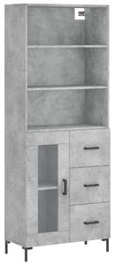 Modern Magas Szekrény - Betonszürke - 69,5x34x180 cm