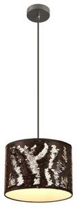 REALITY Crazy Pendant-1 Lite 1*E27 max.60W bulb not incl. Oversize:W25*H100cm Crazy shade:D25*18cm Metal parts in black Color of shade:Gold/ Silver - 