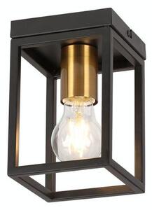 REALITY Cage size: 120x120x180mm 1xE27/max.40W(bulb excl.) black matt with galvanized matt gold socket cup - REAL-638701-02