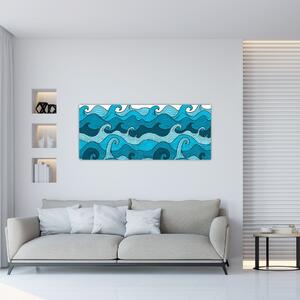 Kép - absztrakció, tenger (120x50 cm)
