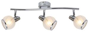 REALITY Megan 3lt spot lamp,chrome3*E14 bulb excl.sand-blasting glass with clear wavelines+chrome metal ring on bottom,glassDia:9cmtube L:45cm,canopy 